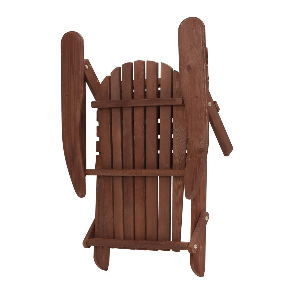 3PC Outdoor Setting Beach Chairs Table Wooden Adirondack Lounge Garden Sets Fast shipping On sale