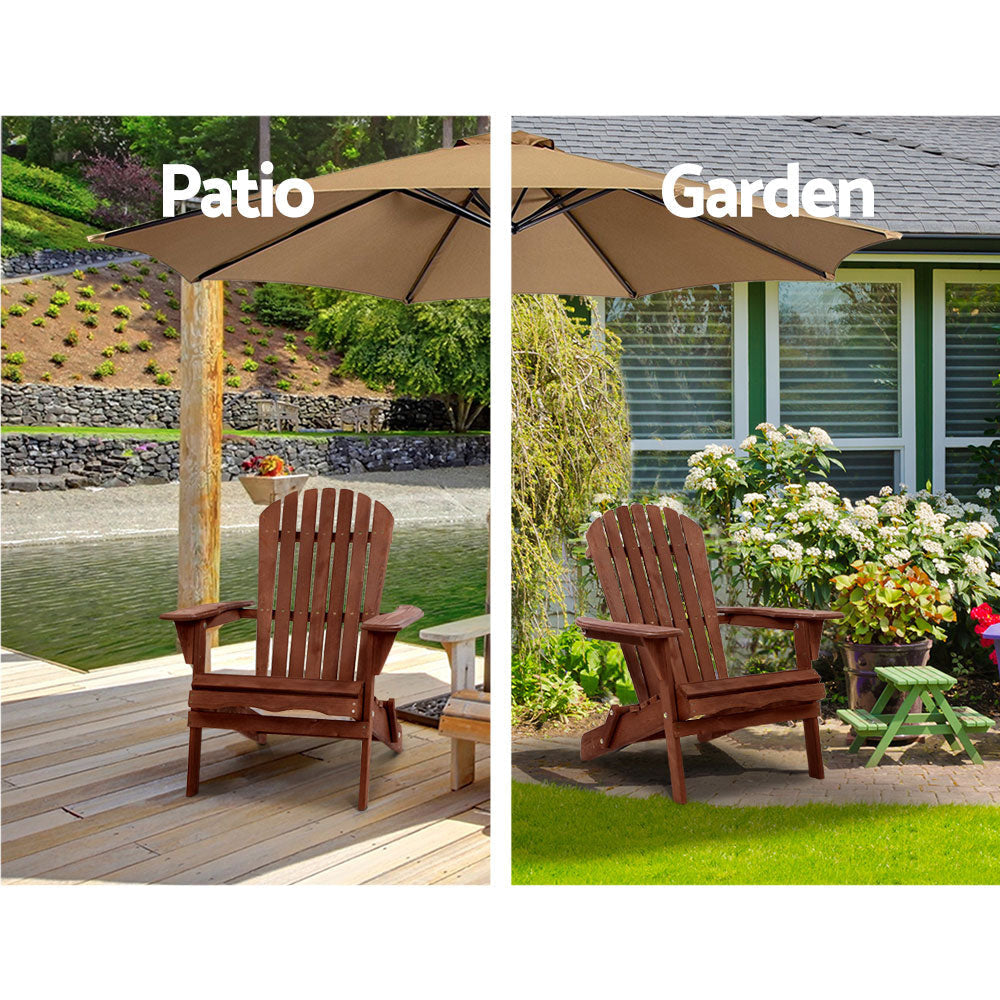 3PC Outdoor Setting Beach Chairs Table Wooden Adirondack Lounge Garden Sets Fast shipping On sale