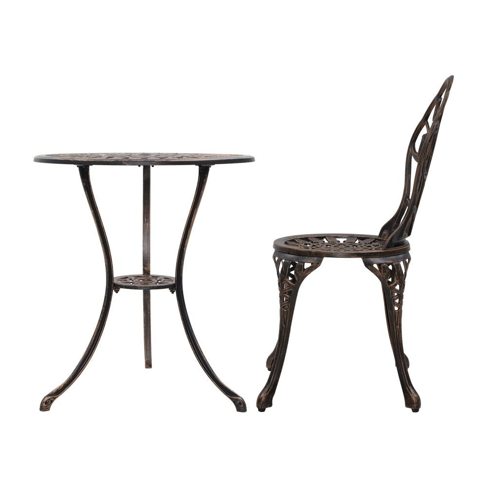 3PC Outdoor Setting Cast Aluminium Bistro Table Chair Patio Bronze Sets Fast shipping On sale