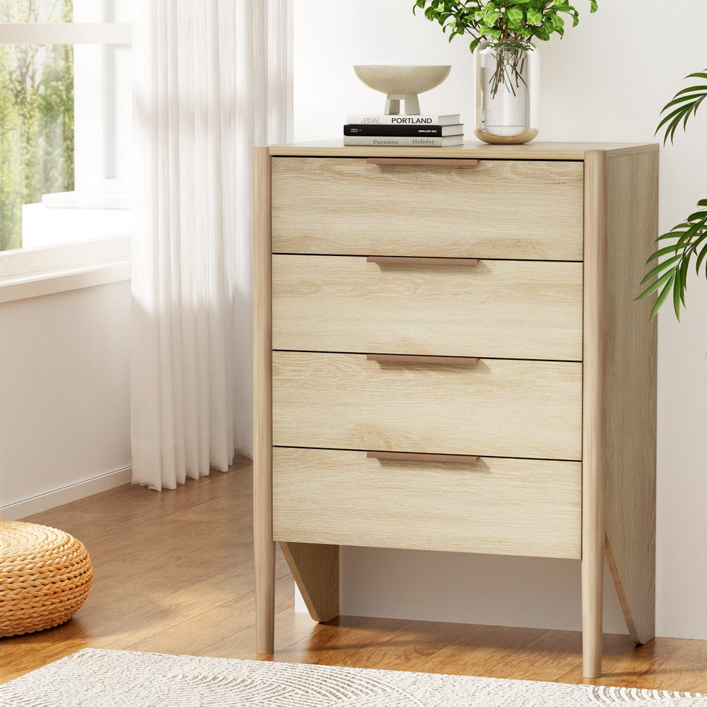 4 Chest of Drawers - INEZ Oak Of Fast shipping On sale