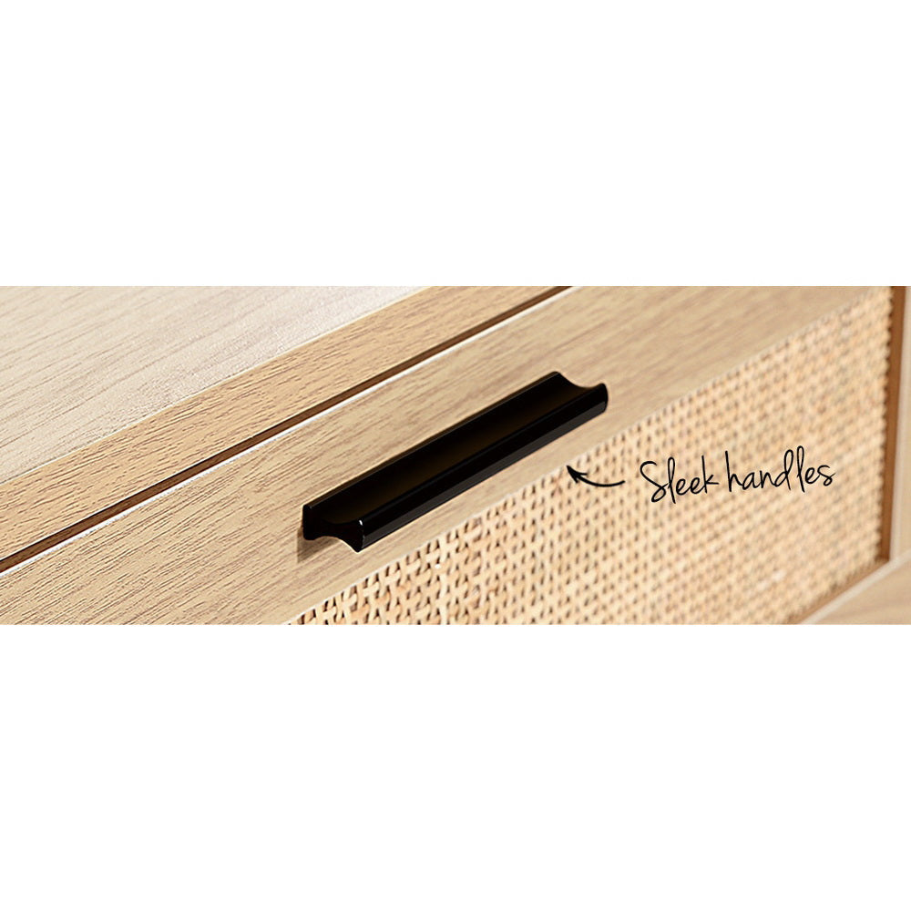 4 Chest of Drawers Rattan Tallboy Cabinet Bedroom Clothes Storage Wood Of Fast shipping On sale