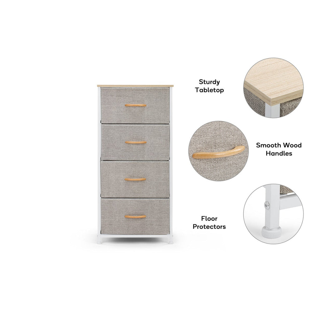 4 Drawer Storage Chest Beige Of Drawers Fast shipping On sale