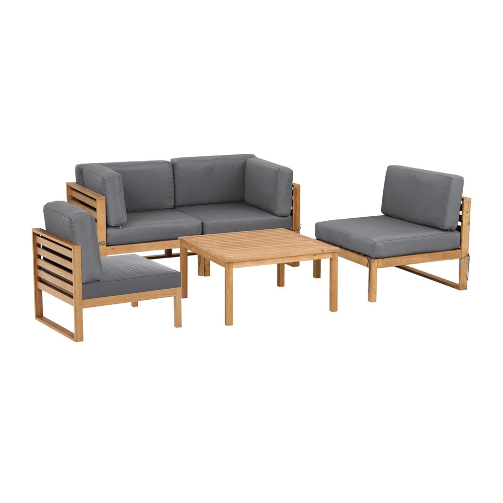 4-Piece Outdoor Sofa Set Wooden Couch Lounge Setting 5PCS Sets Fast shipping On sale
