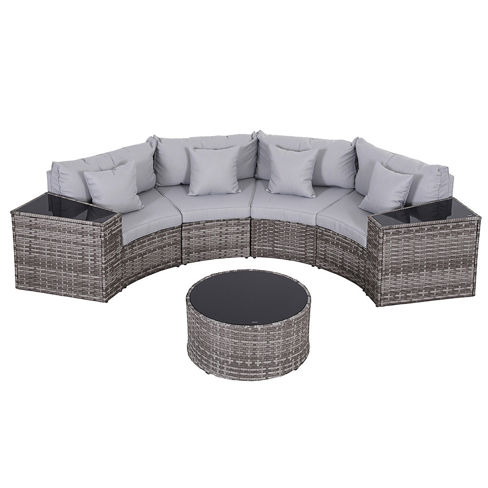 4 Seater Outdoor Sofa Set 7PCS Table Chair Garden Rattan Patio Furniture Sets Fast shipping On sale