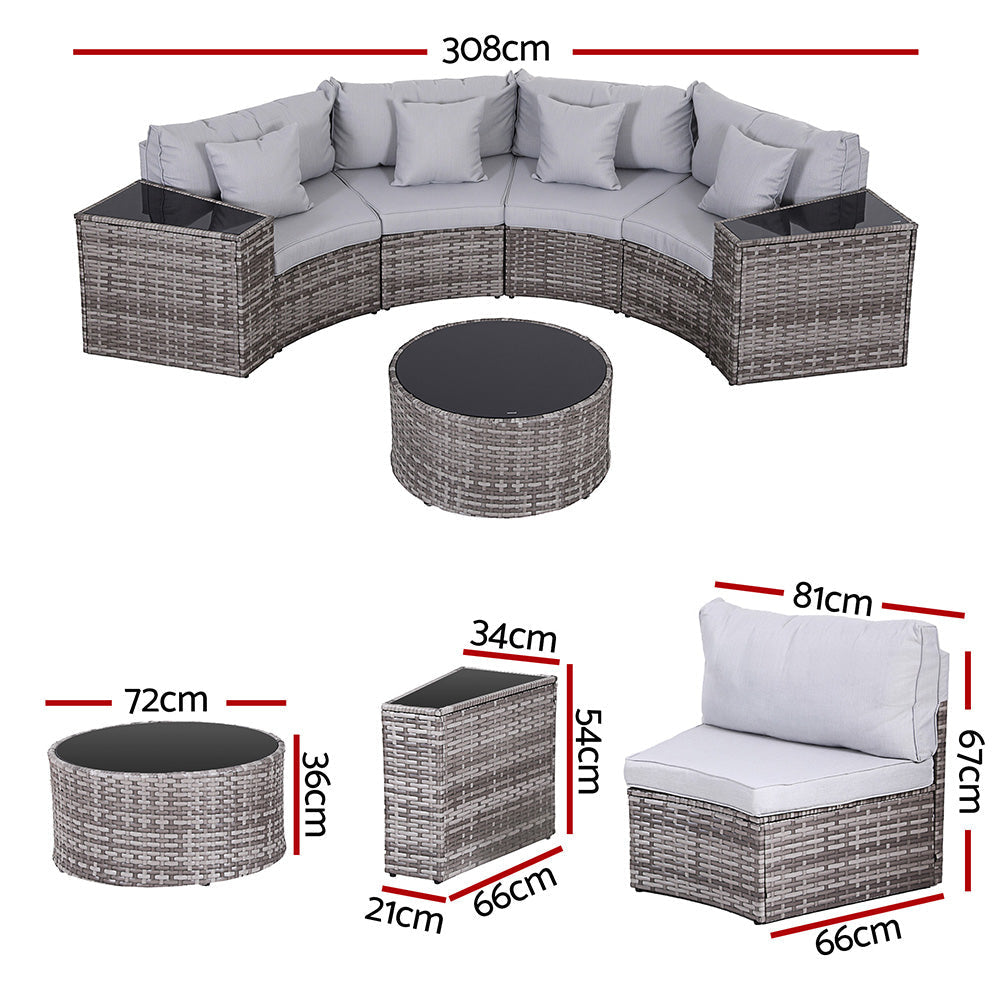 4 Seater Outdoor Sofa Set 7PCS Table Chair Garden Rattan Patio Furniture Sets Fast shipping On sale