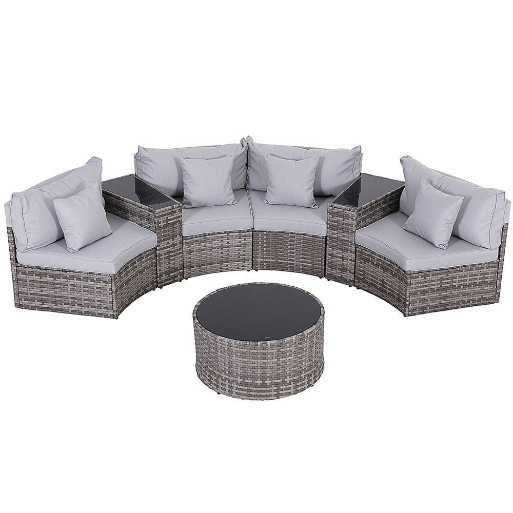 4 Seater Outdoor Sofa Set 7PCS Table Chair Garden Rattan Patio Furniture Sets Fast shipping On sale