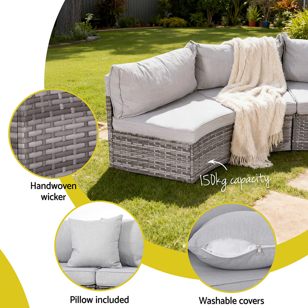4 Seater Outdoor Sofa Set 7PCS Table Chair Garden Rattan Patio Furniture Sets Fast shipping On sale