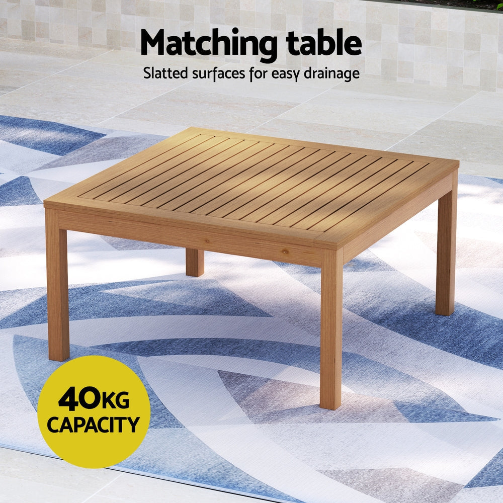 4-Seater Outdoor Sofa Set Wooden Lounge Setting 5PCS Sets Fast shipping On sale