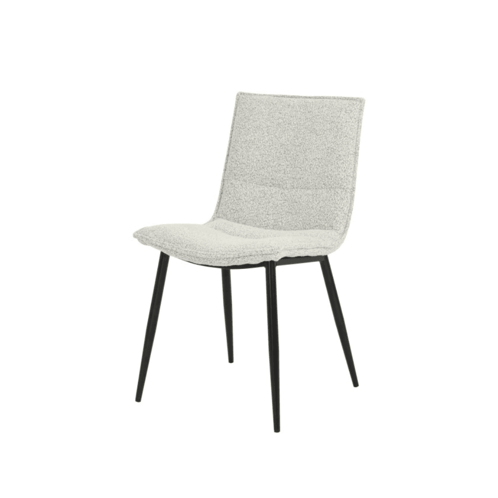 Set Of 2 Kairis Boucle Fabric Kitchen Dining Chair Metal Legs - Natural Fast shipping On sale