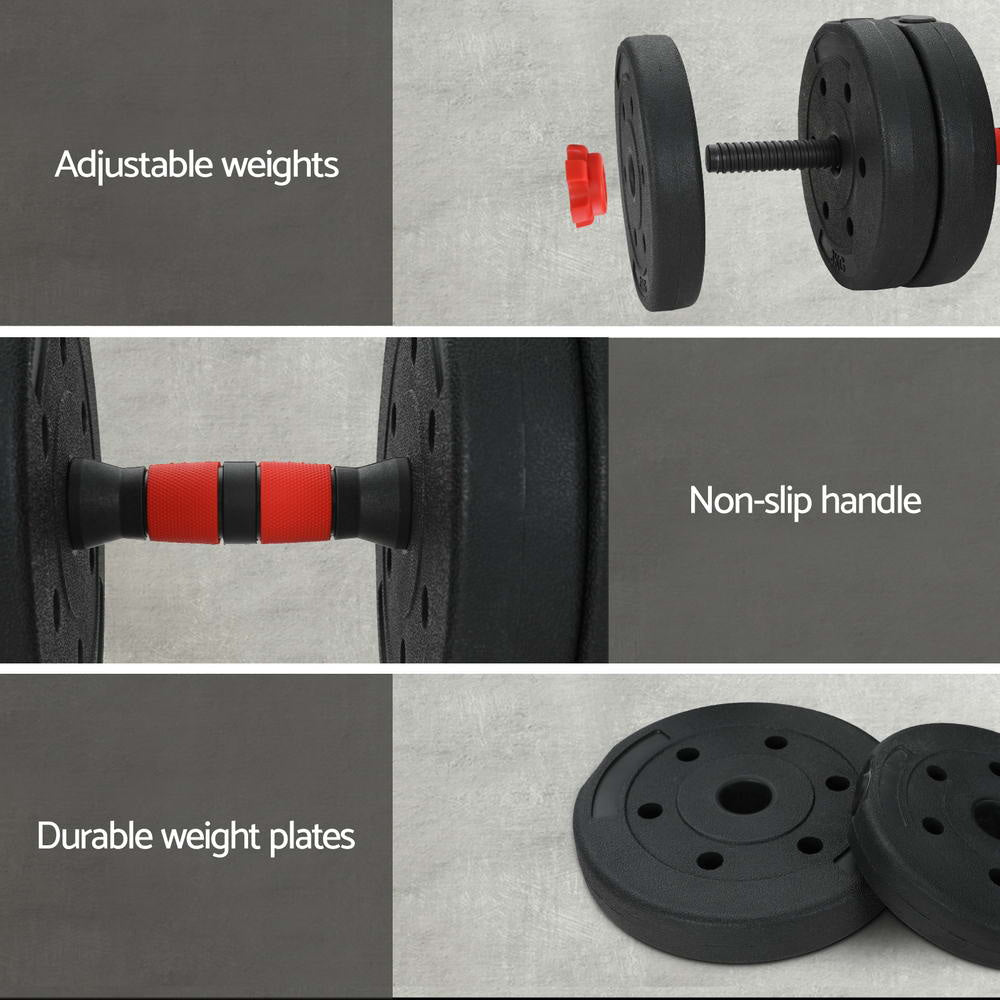 40kg Adjustable Dumbbells Set Kettle Bell Weight Plates Barbells Gym Sports & Fitness Fast shipping On sale