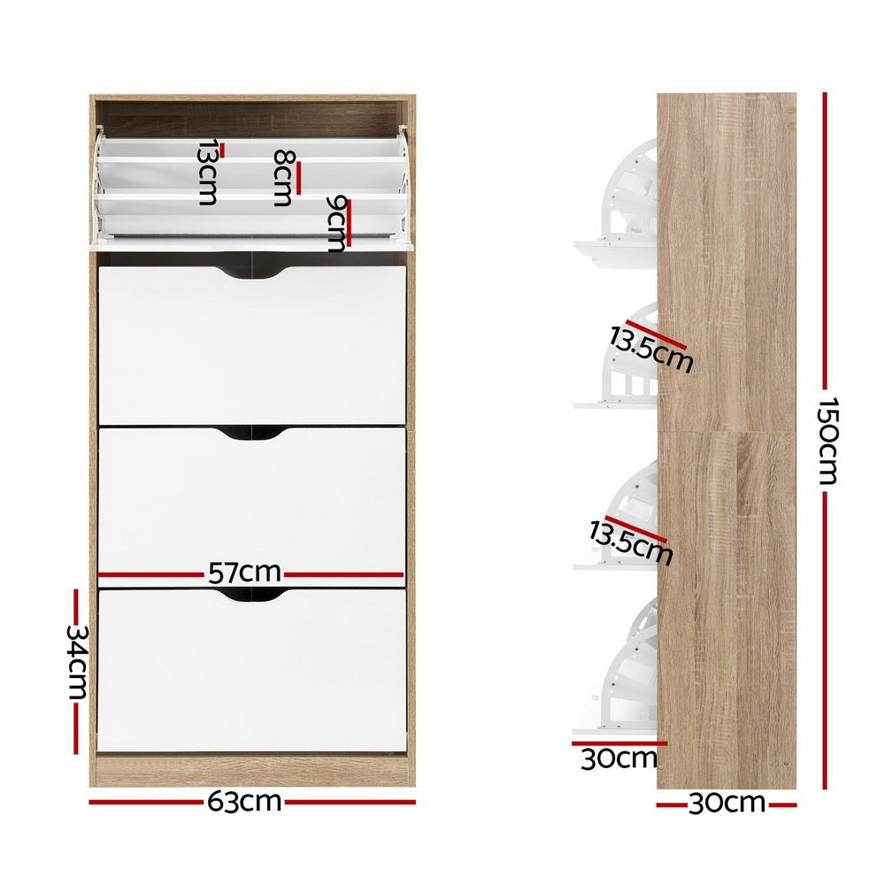 48 Pairs Shoe Cabinet Rack Organiser Storage Shelf Wooden Fast shipping On sale
