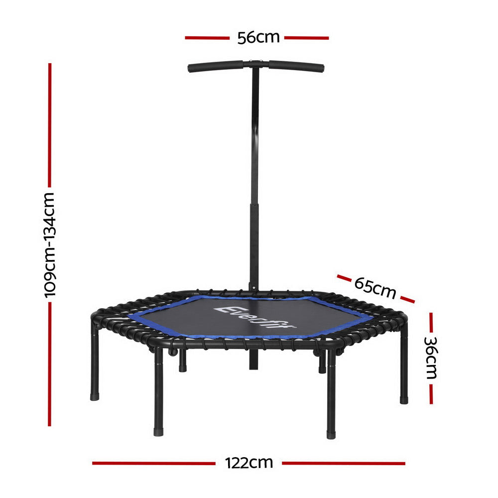 48inch Hexagon Trampoline Kids Exercise Fitness Adjustable Handrail Blue Sports & Fast shipping On sale