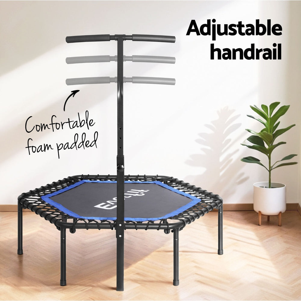 48inch Hexagon Trampoline Kids Exercise Fitness Adjustable Handrail Blue Sports & Fast shipping On sale