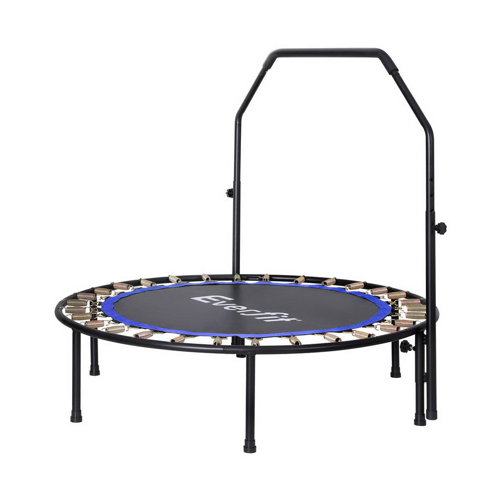 48inch Round Trampoline Kids Exercise Fitness Adjustable Handrail Blue Sports & Fast shipping On sale