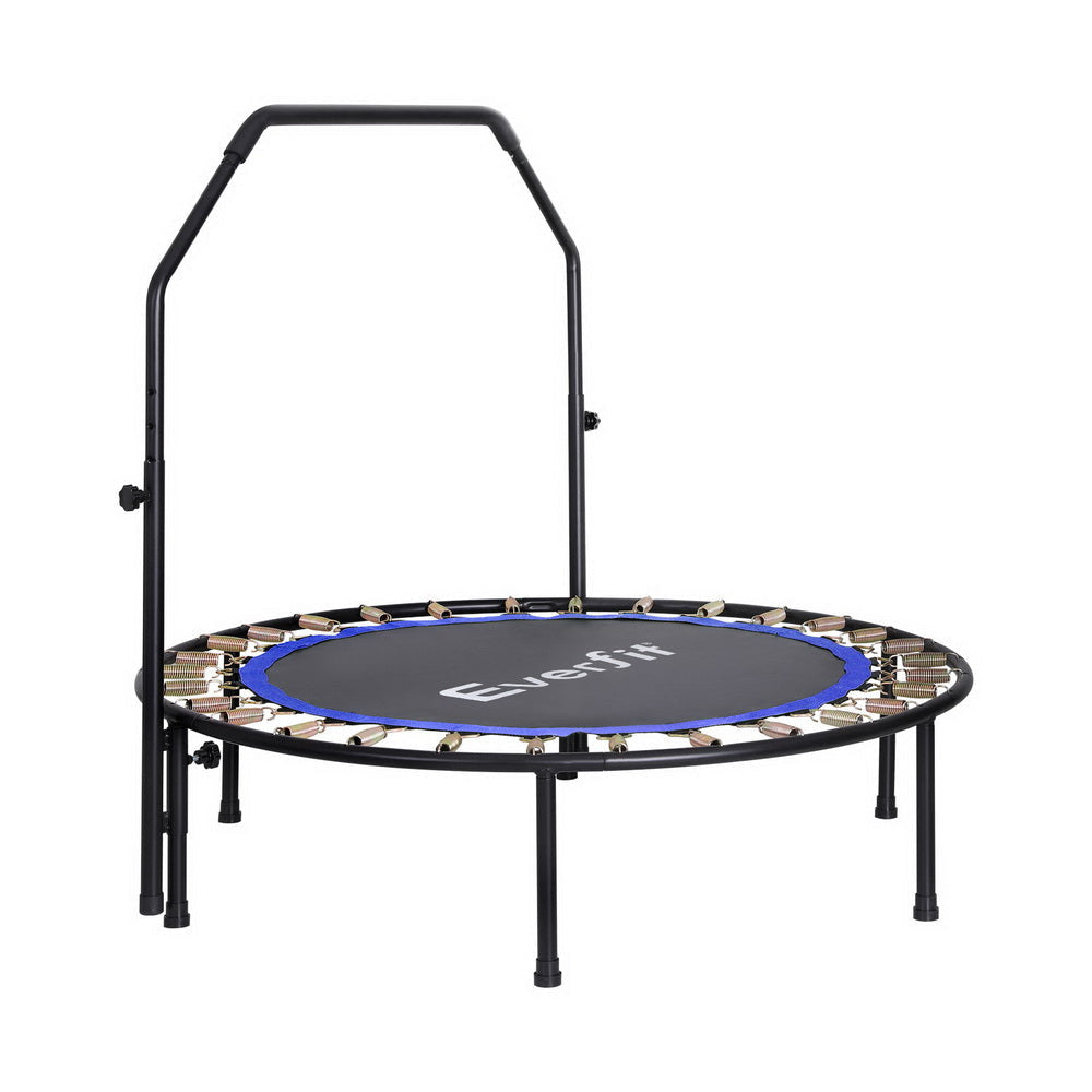 48inch Round Trampoline Kids Exercise Fitness Adjustable Handrail Blue Sports & Fast shipping On sale