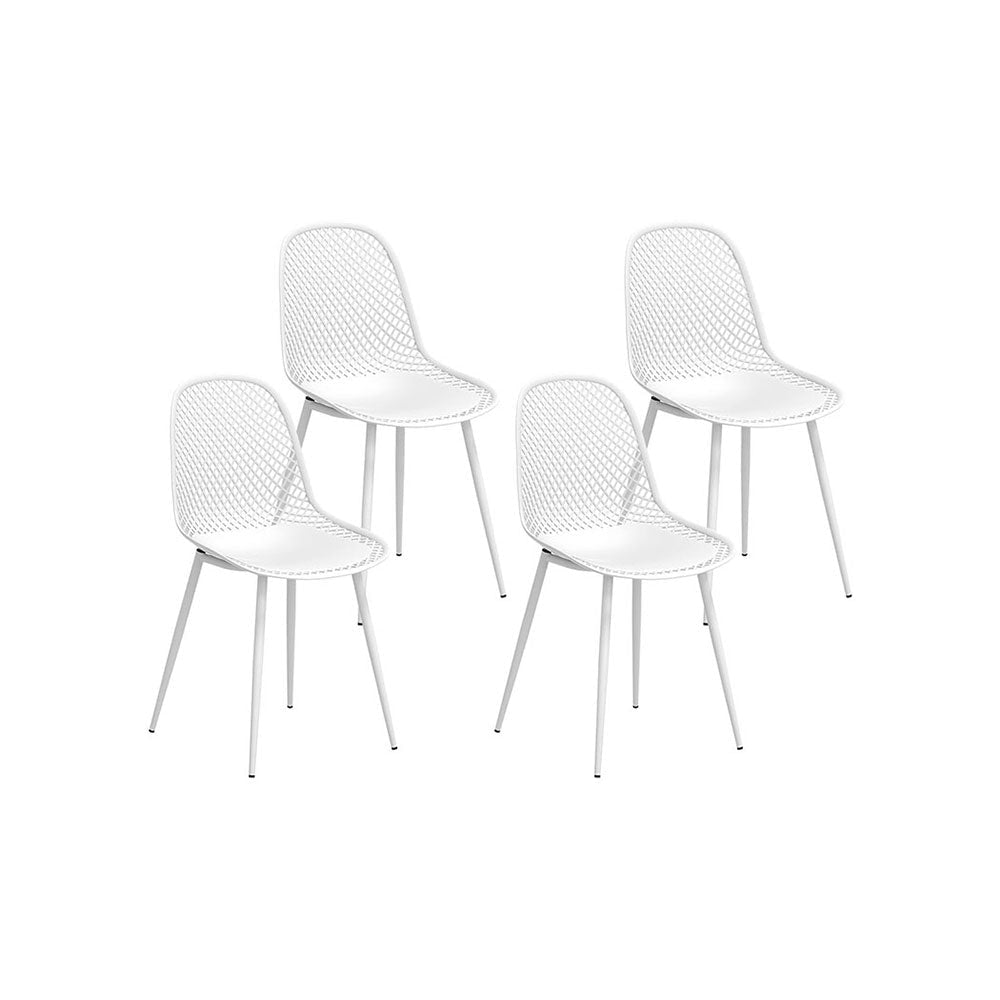 4PC Outdoor Dining Chairs PP Lounge Chair Patio Garden Furniture White Sets Fast shipping On sale