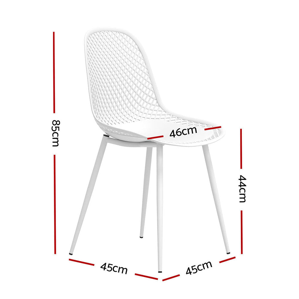 4PC Outdoor Dining Chairs PP Lounge Chair Patio Garden Furniture White Sets Fast shipping On sale