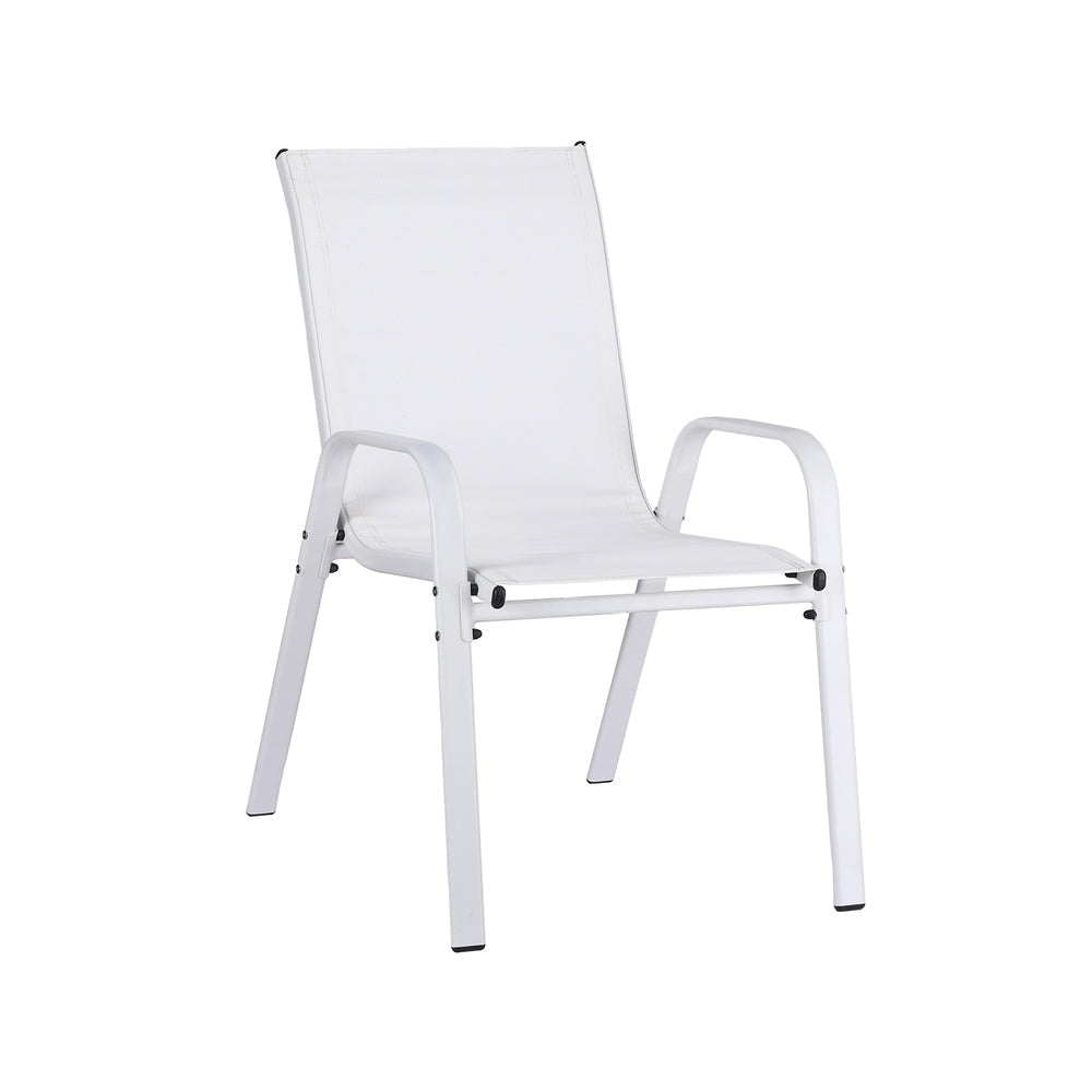 4PC Outdoor Dining Chairs Stackable Lounge Chair Patio Furniture White Sets Fast shipping On sale