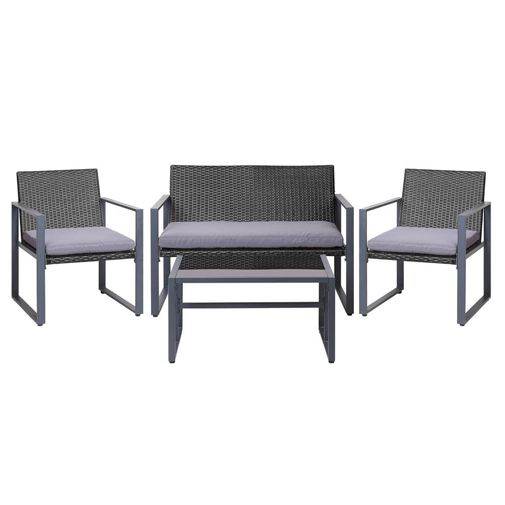4PC Outdoor Furniture Patio Table Chair Black Sets Fast shipping On sale