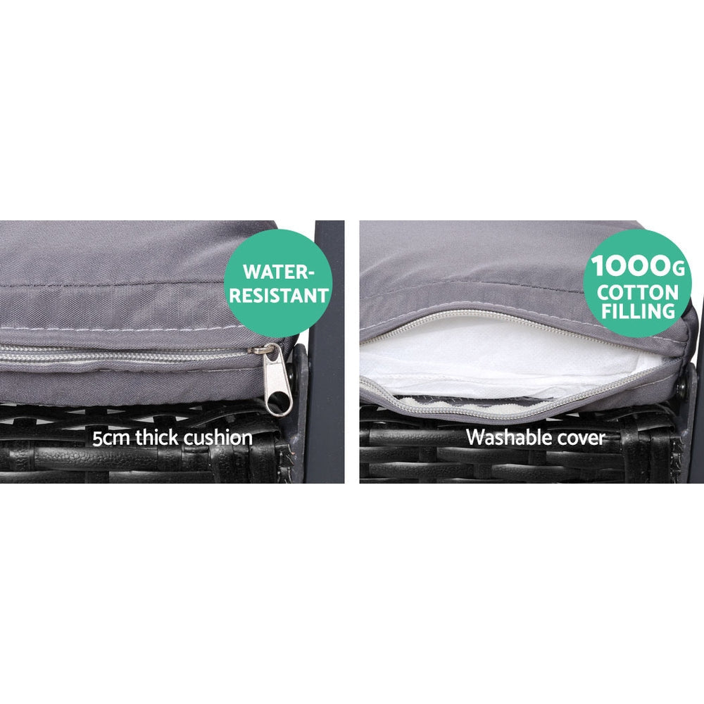 4PC Outdoor Furniture Patio Table Chair Black Sets Fast shipping On sale