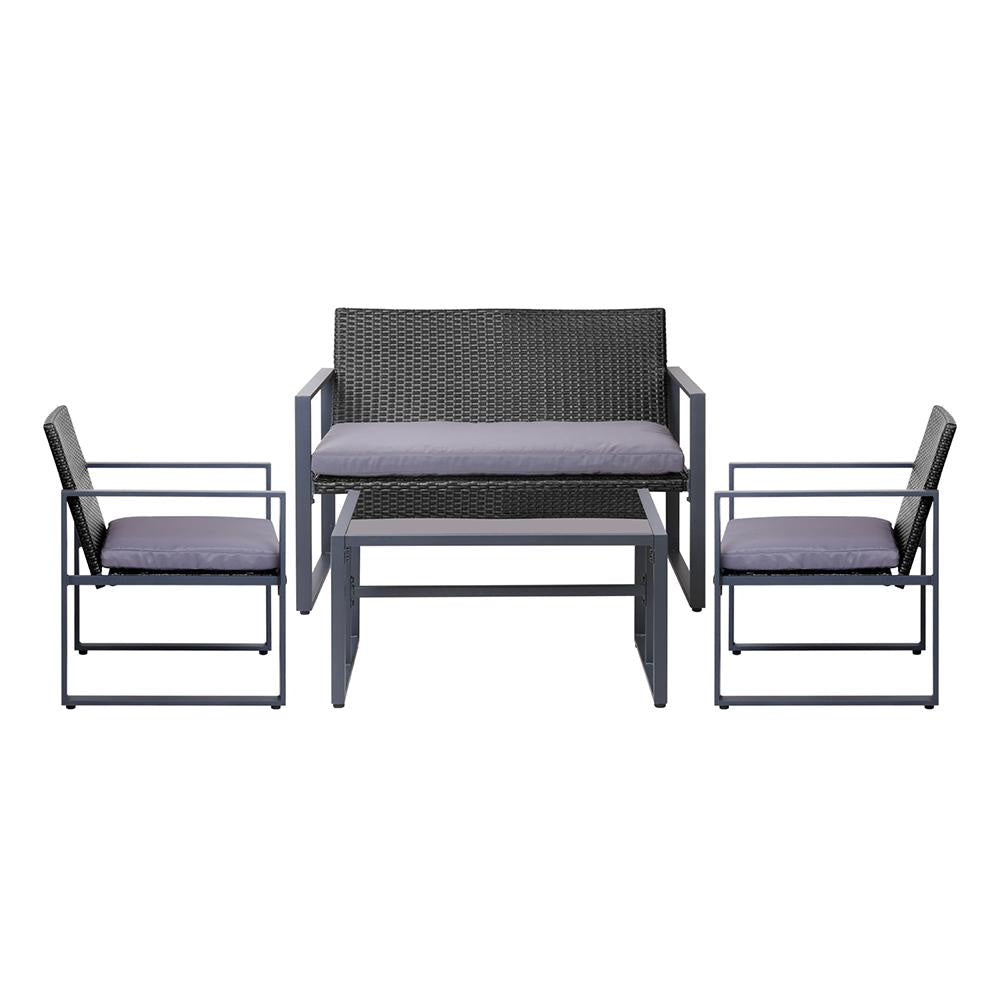 4PC Outdoor Furniture Patio Table Chair Black Sets Fast shipping On sale