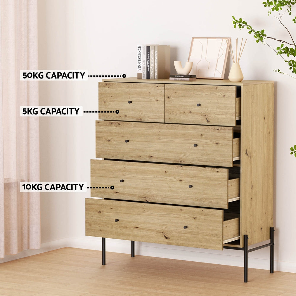 5 Chest of Drawers - ARNO Pine Of Fast shipping On sale