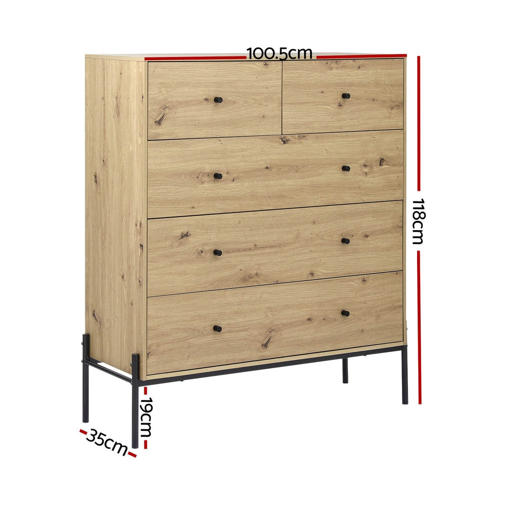 5 Chest of Drawers - ARNO Pine Of Fast shipping On sale