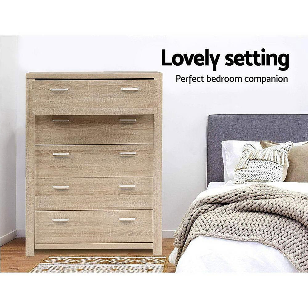 5 Chest of Drawers Tallboy Dresser Table Bedroom Storage Cabinet Of Fast shipping On sale