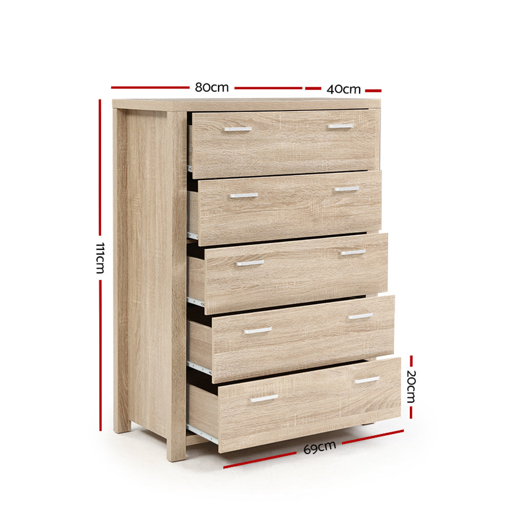 5 Chest of Drawers Tallboy Dresser Table Bedroom Storage Cabinet Of Fast shipping On sale