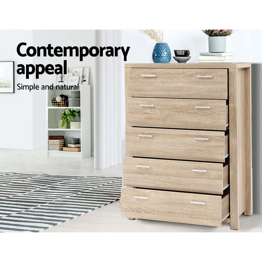5 Chest of Drawers Tallboy Dresser Table Bedroom Storage Cabinet Of Fast shipping On sale