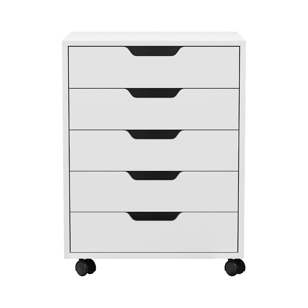 5-Drawer Filing Cabinet Mobile Rolling Storage Chest of Drawers Stand White Fast shipping On sale