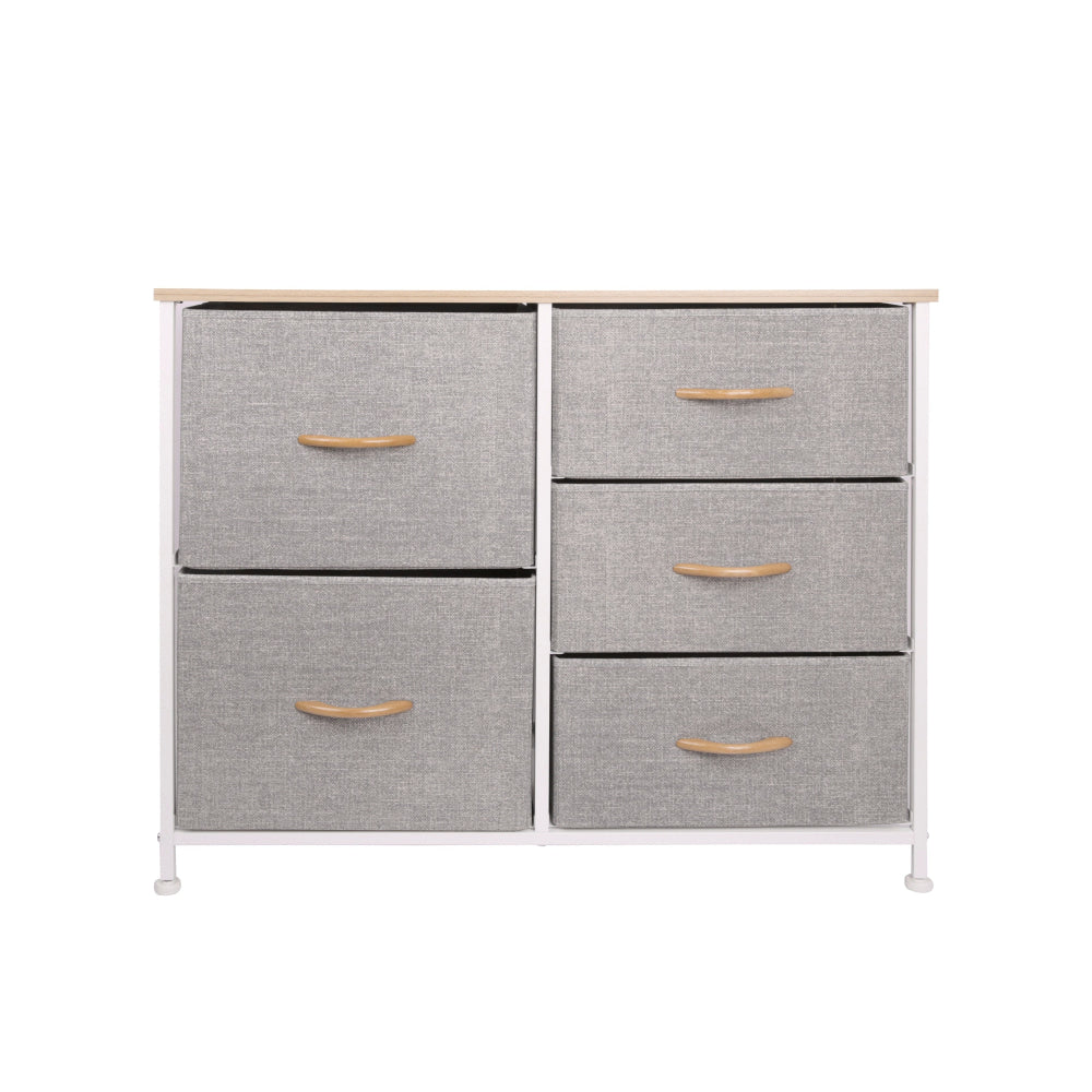 5-Tier Chest Of Drawer Storage Cabinet Light Grey Drawers Fast shipping On sale