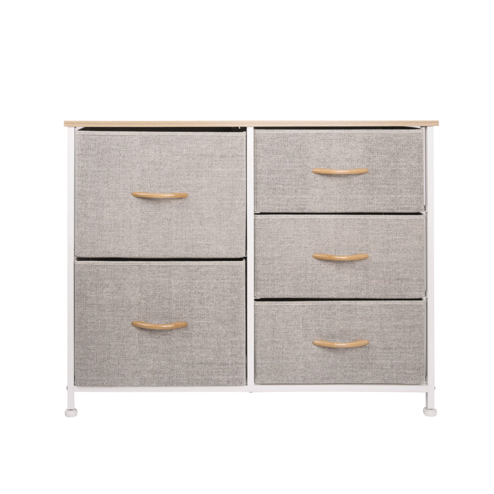 5-Tier Chest Of Drawer Storage Cabinet Beige Drawers Fast shipping On sale