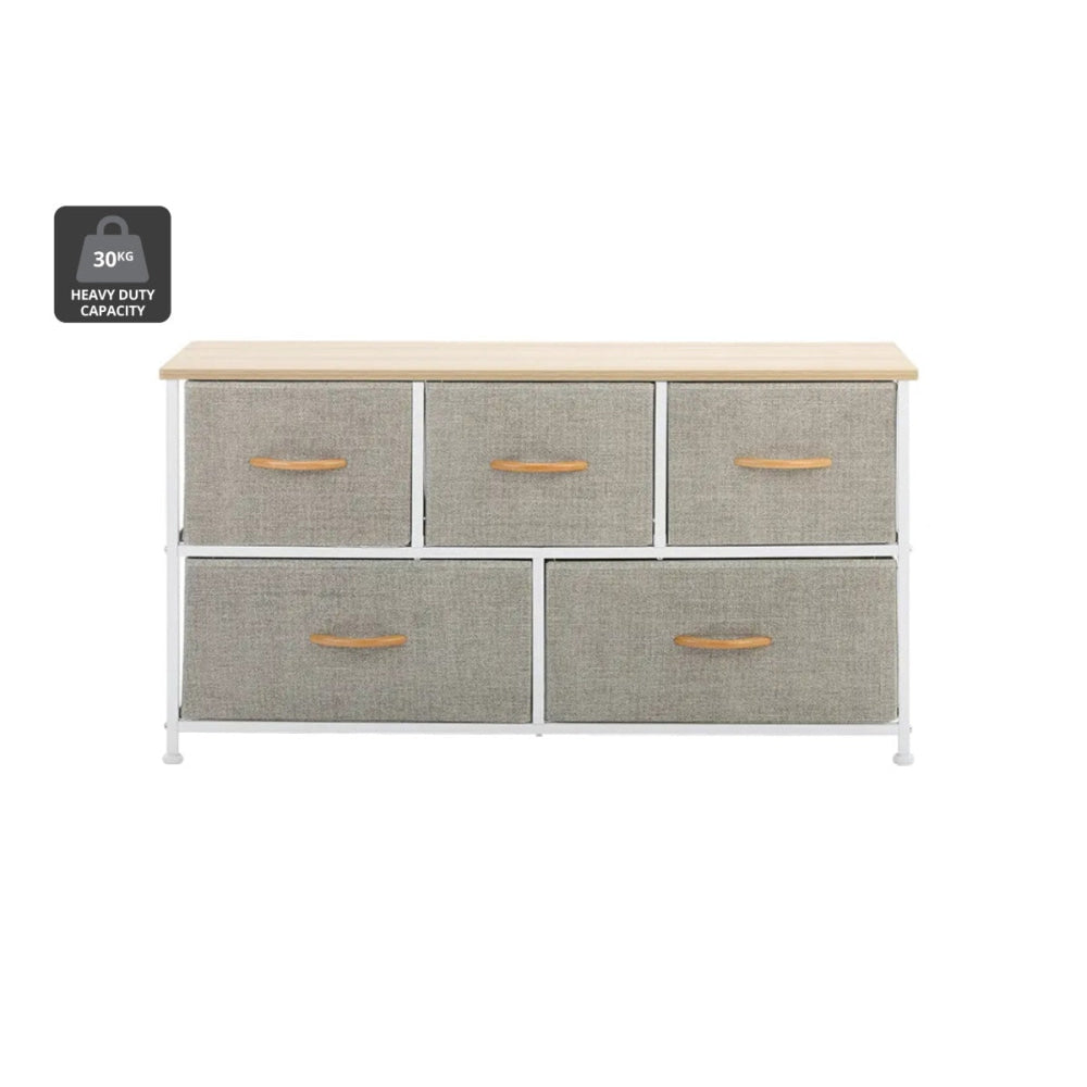 5 Drawer Storage Chest Beige Of Drawers Fast shipping On sale
