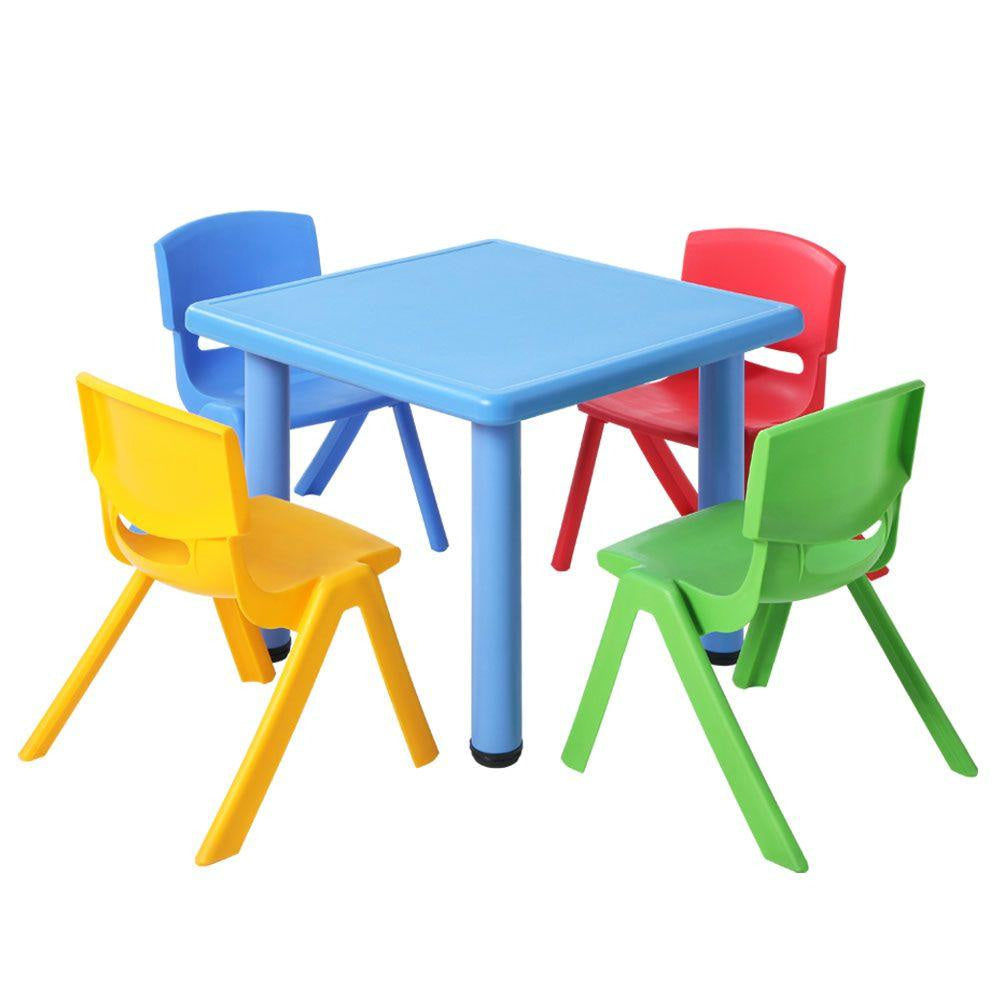 5 Piece Kids Table and Chair Set - Blue Furniture Fast shipping On sale