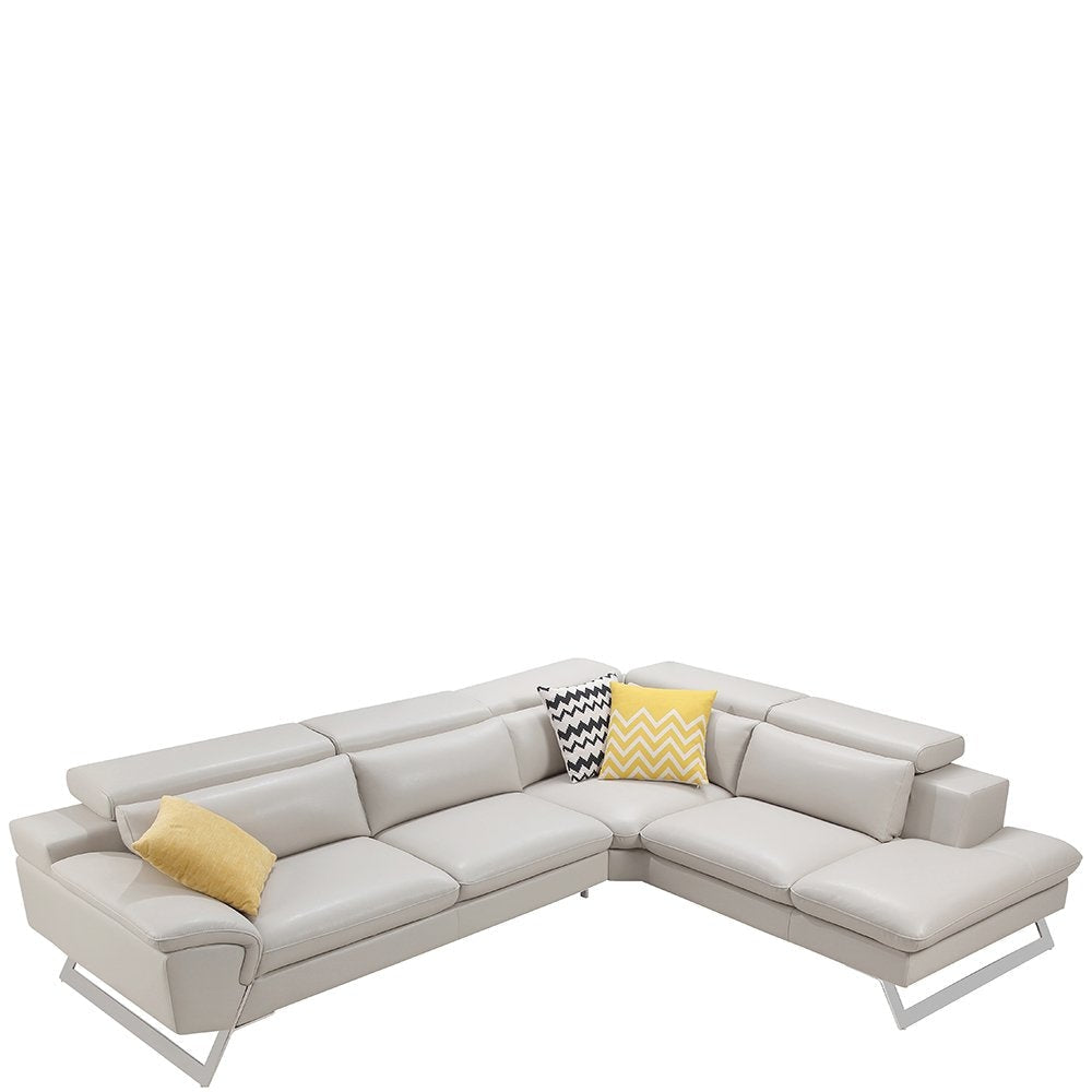 5 Seater Lounge Cream Colour Leatherette Corner Sofa Couch with Chaise Fast shipping On sale