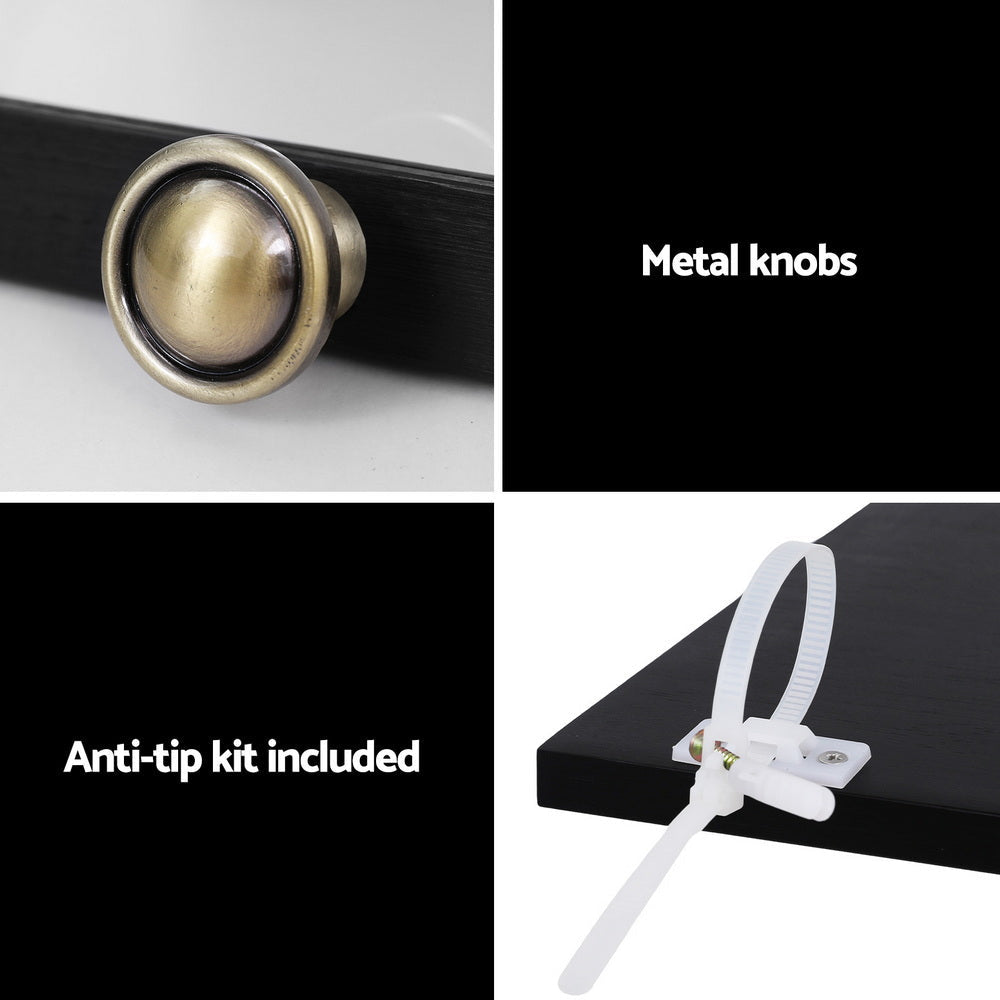 5-Tier Display Cabinet Storage Bookshelf Clear Shelf Black Bookcase Fast shipping On sale