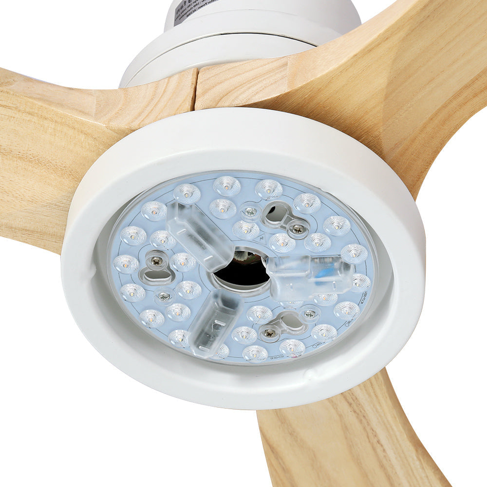 52’’ Ceiling Fan LED Light Remote Control Wooden Blades Timer Fans Fast shipping On sale