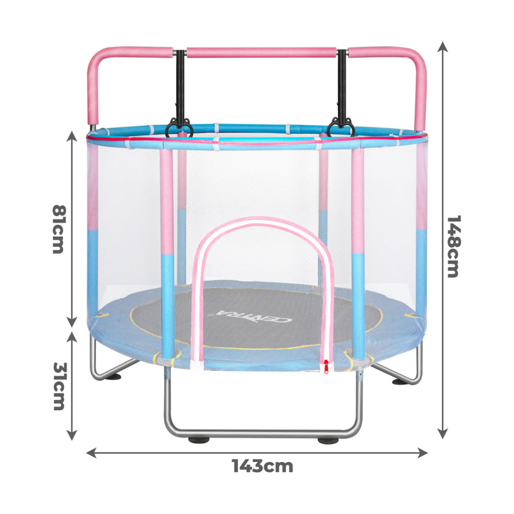 Enclosed Safety Net 100kg Capacity Silent Bounce (Pink) Sports Fitness Fast