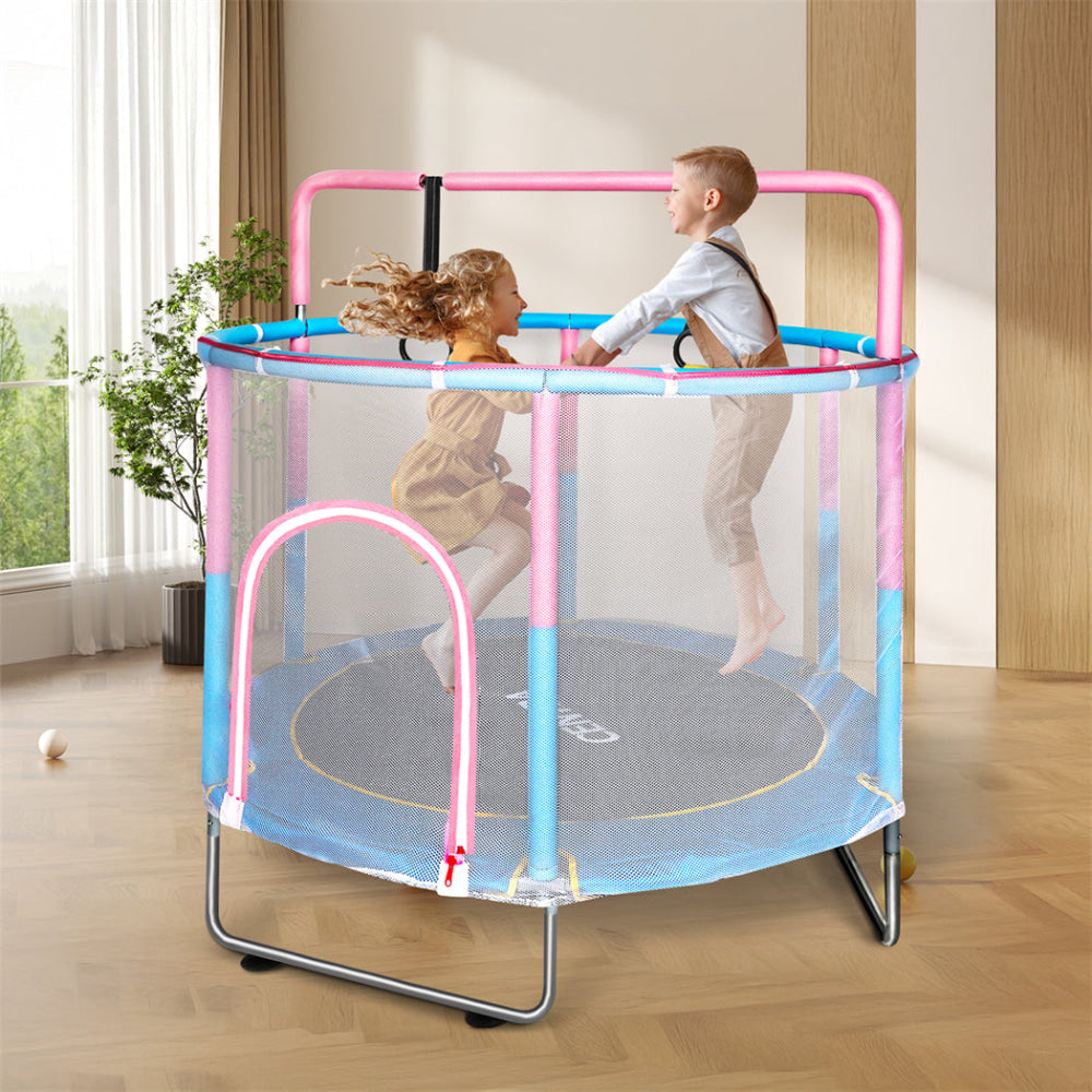 Enclosed Safety Net 100kg Capacity Silent Bounce (Pink) Sports Fitness Fast