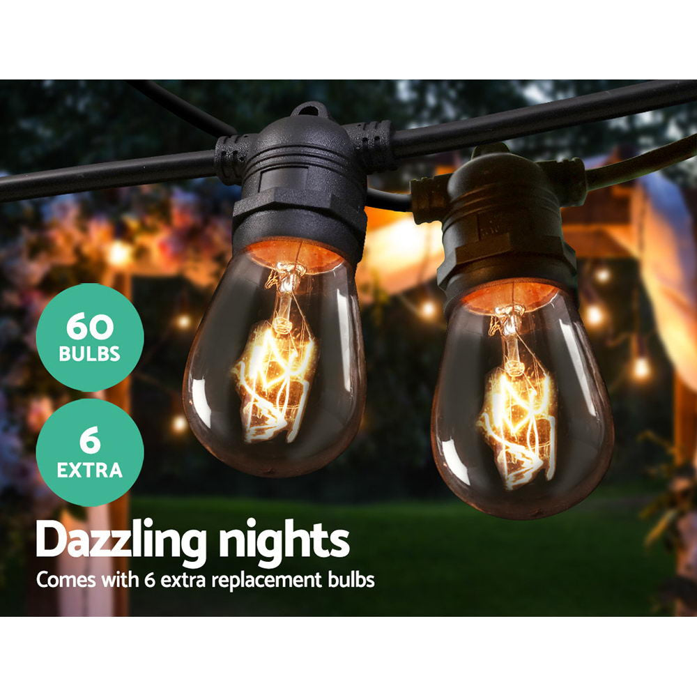 56m Festoon String Lights Christmas Bulbs Party Wedding Garden Fast shipping On sale