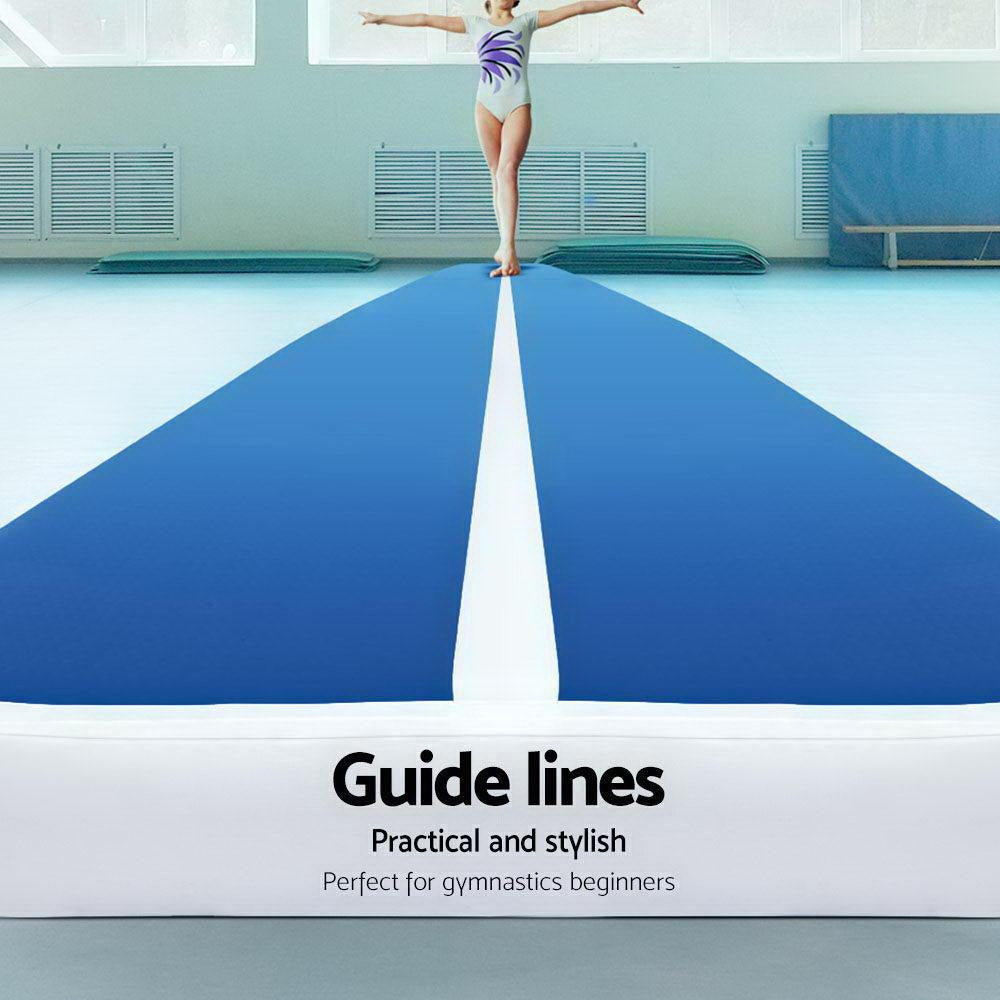 5m x 1m Inflatable Air Track Mat 20cm Thick Gymnastic Tumbling Blue And White Sports & Fitness Fast shipping On sale