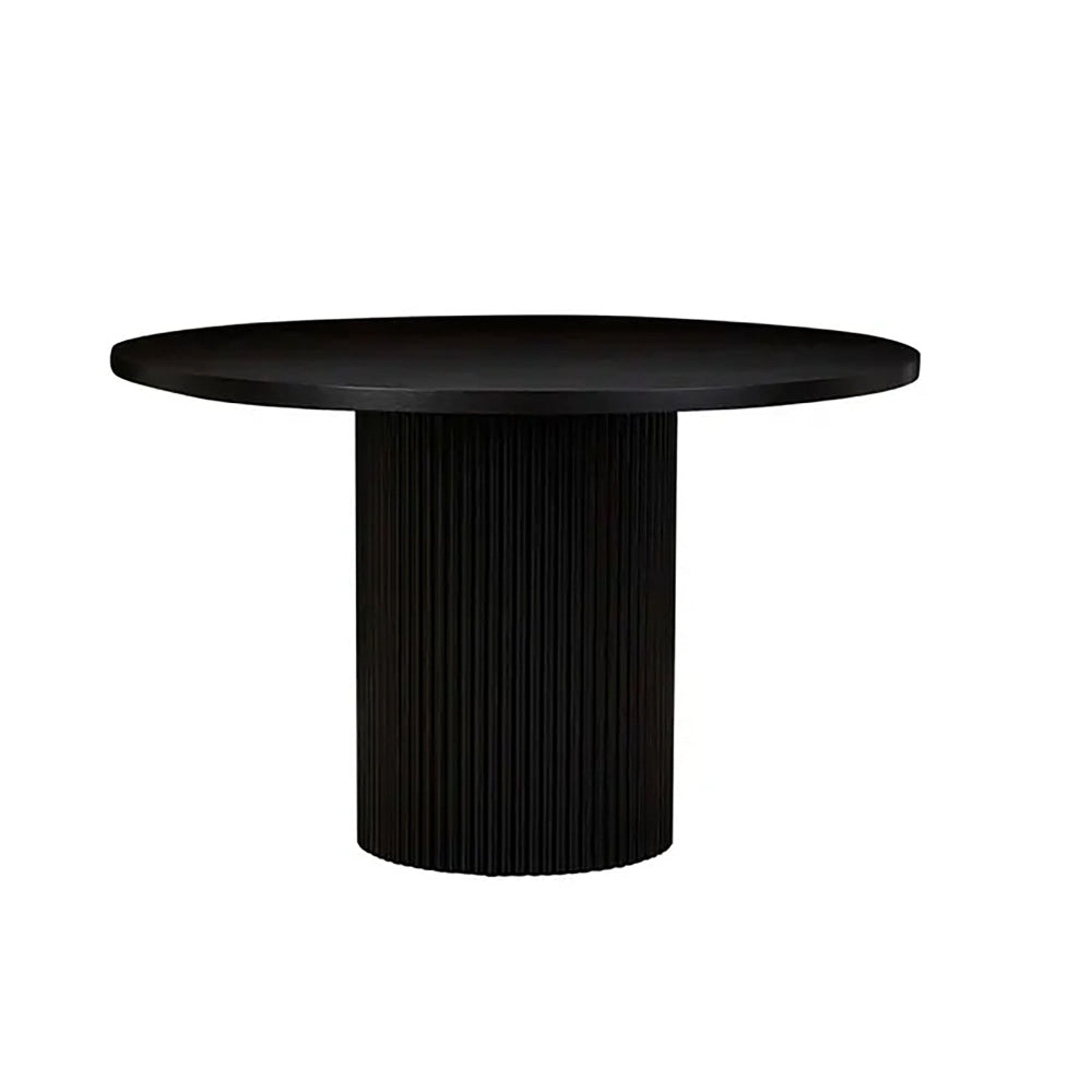 5Pc Dining Set Sona Round Table 120cm Black W/ 4Pc Soon PU Leather Chair Fast shipping On sale