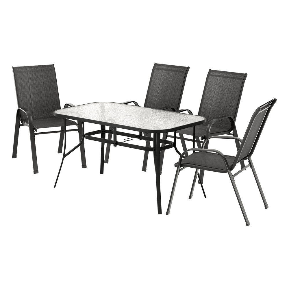 5PC Outdoor Dining Set Table and Chairs Patio Furniture Bistro Garden Black Sets Fast shipping On sale