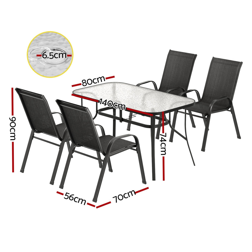 5PC Outdoor Dining Set Table and Chairs Patio Furniture Bistro Garden Black Sets Fast shipping On sale