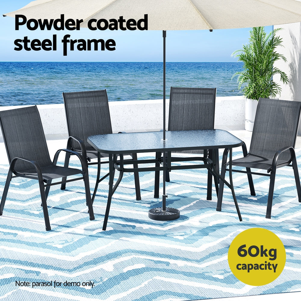 5PC Outdoor Dining Set Table and Chairs Patio Furniture Bistro Garden Black Sets Fast shipping On sale
