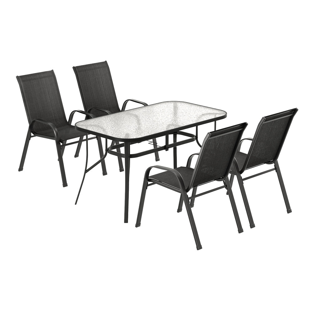 5PC Outdoor Dining Set Table and Chairs Patio Furniture Bistro Garden Black Sets Fast shipping On sale