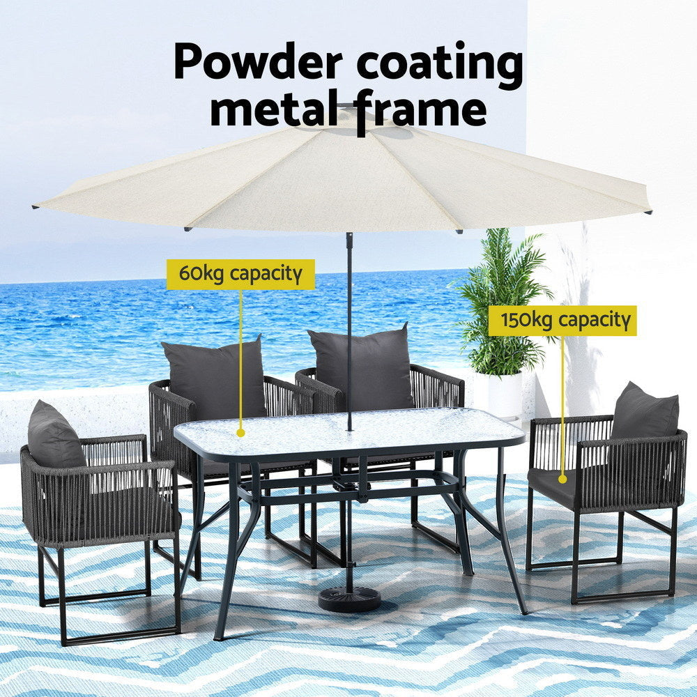 5PC Outdoor Dining Set Table and Chairs Patio Furniture Garden Bistro Black Sets Fast shipping On sale