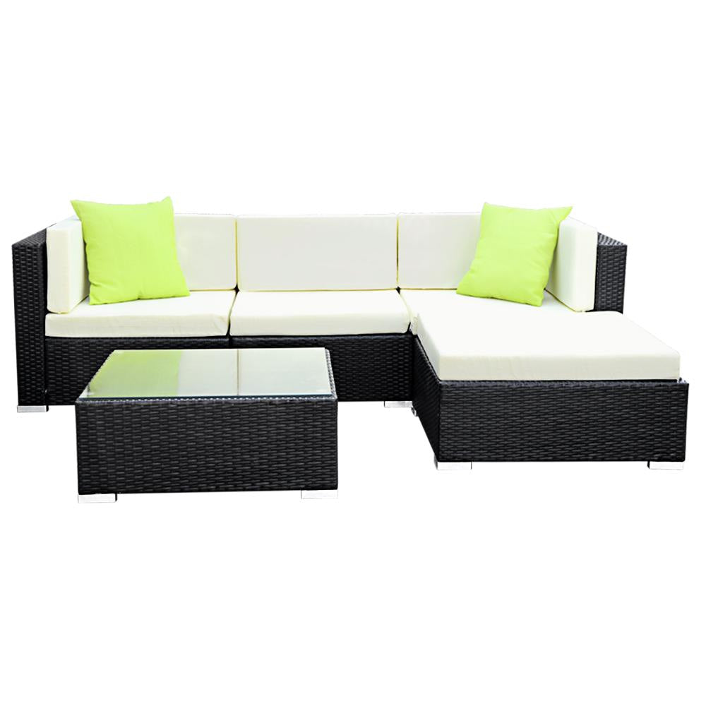 5PC Outdoor Furniture Sofa Set Wicker Garden Patio Pool Lounge Sets Fast shipping On sale