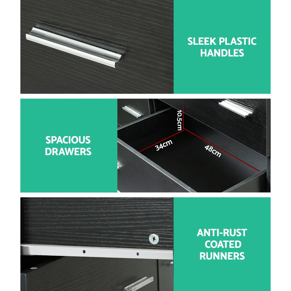 6 Chest of Drawers Cabinet Dresser Table Tallboy Lowboy Storage Black Of Fast shipping On sale